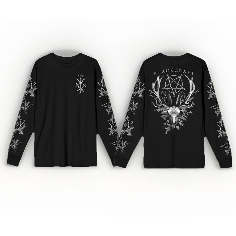 Black Craft Cult Winter Solstice Long Sleeve T-Shirt Graphic 2-side Top Women LG